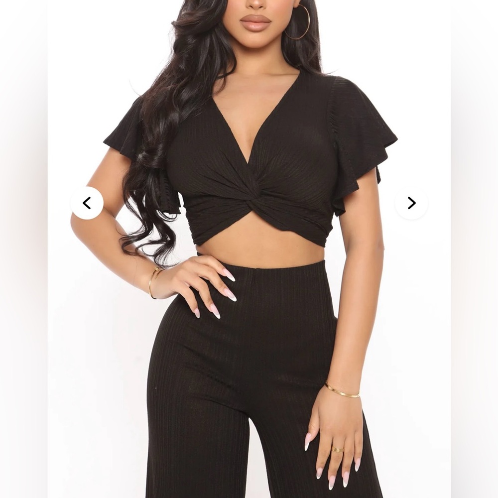 Fashion Nova Always Right Pant Set in black
